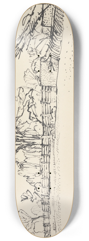 Harold Gilman - Landscape with a Fence 8.25 inch art skate deck