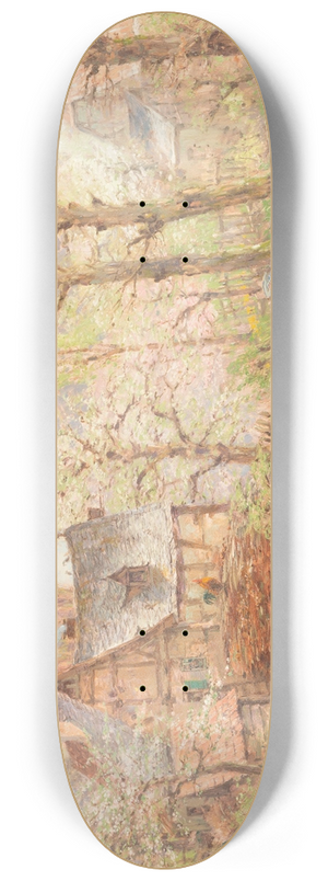 Heinrich Hartung - Farmstead in spring 8.25 inch art skate deck
