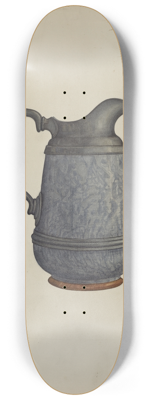 Helen Bronson - Pewter and Ceramic Pitcher 8.25 inch art skate deck