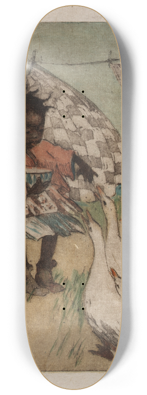 Helen Hyde - Feeding the Geese 8.25 inch art skate deck
