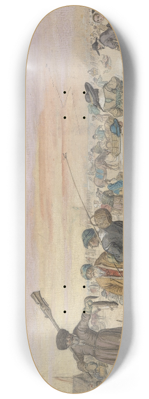 Hendrick Avercamp - Winter Scene on the Ice, with a Hunter Showing an Otter 8.25 inch art skate deck