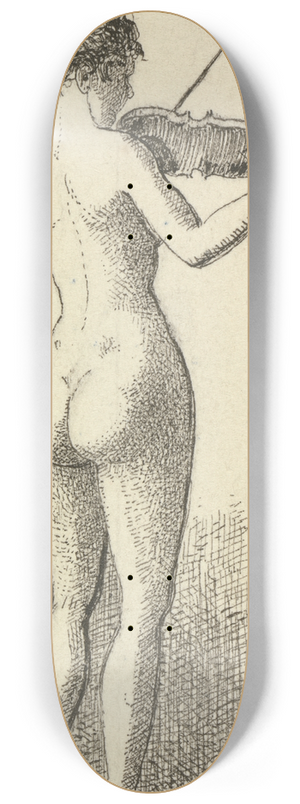 George Augustus Sala - Nude Woman playing the Violin 8.25 inch art skate deck