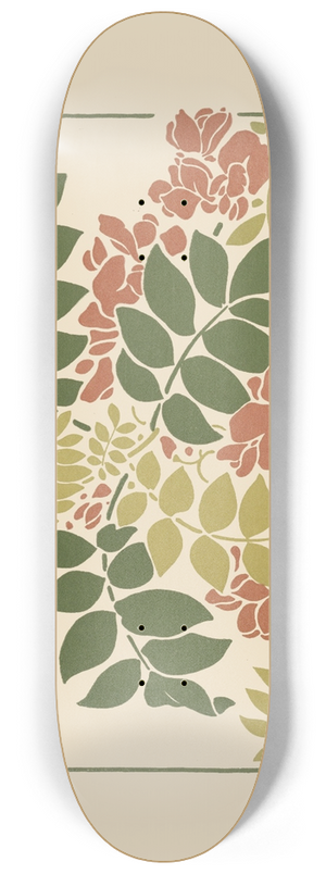 George Auriol - Abstract design based on flowering plants 8.25 inch art skate deck