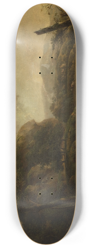 Henricus Josephus Antonissen - Mountain Landscape with Shepherds 8.25 inch art skate deck