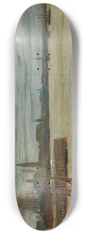 Henri Evenepoel - Anvers, Le fleuve (La rade dAnvers) 8.25 inch art skate deck