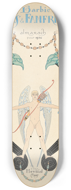 George Barbier - Front cover of Falbalas & Fanfreluches, Almanach des Modes Prsentes, Passes et Futures 8.25 inch art skate deck