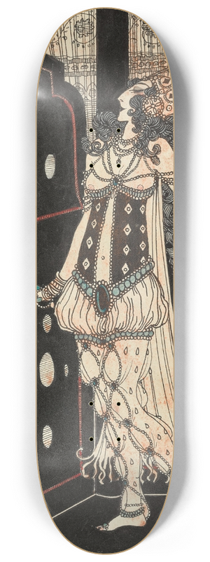 George Barbier - Ida Rubinstein and Vaslav Nijinsky in Scheherazade 8.25 inch art skate deck