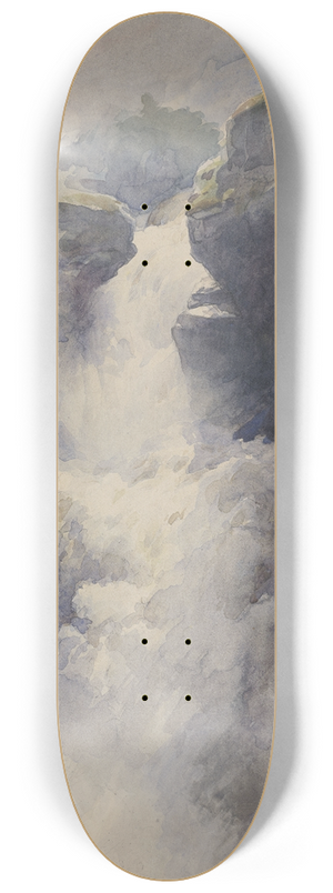 Henri-Joseph Harpignies - A Cascade in the Mountains 8.25 inch art skate deck