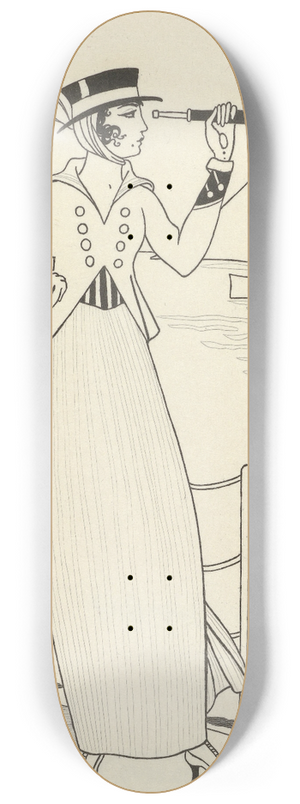 George Barbier - Journal des Dames et des Modes, Costumes Parisiens, 1914, No. 164 8.25 inch art skate deck