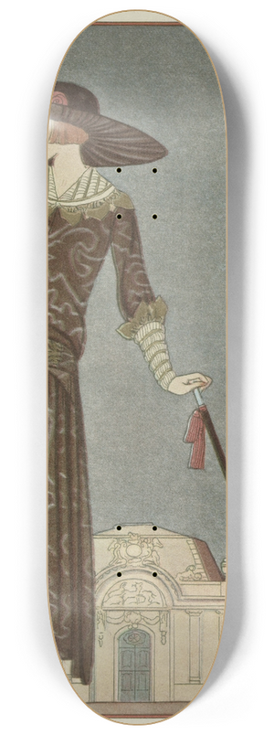 George Barbier - La promeneuse mlancolique ; Robe daprs-midi, de Beer 8.25 inch art skate deck