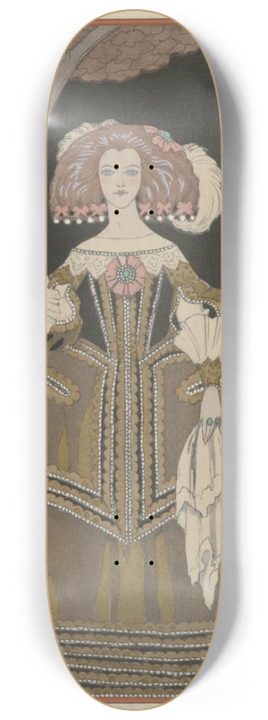 George Barbier - La rose de linfante ; Costume, de Worth 8.25 inch art skate deck