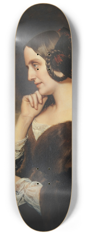 Henri Lehmann - Portrait de Marie de Flavigny, comtesse dAgoult (1805-1876) 8.25 inch art skate deck
