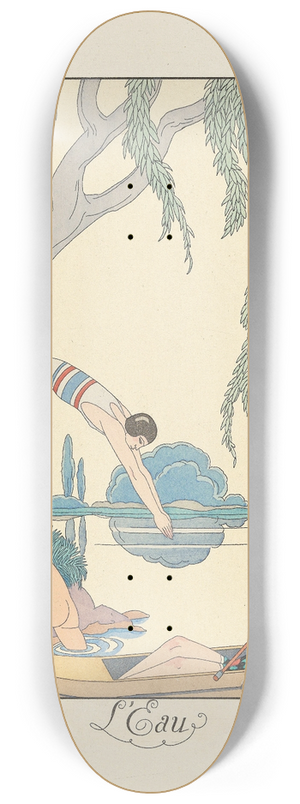 George Barbier - LEau (Water) 8.25 inch art skate deck