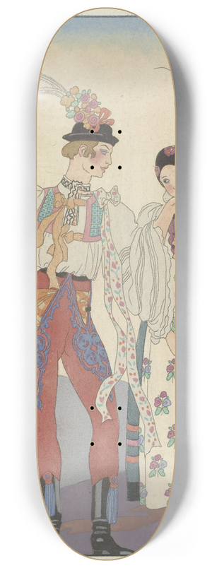 George Barbier - Le Coq du Village 8.25 inch art skate deck