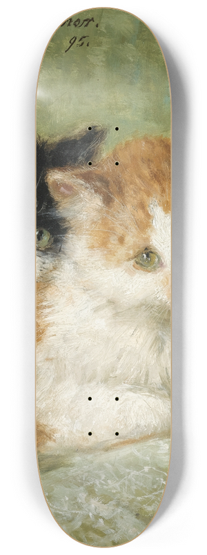 Henritte Ronner-Knip - Two Kittens Sitting On A Cushion 8.25 inch art skate deck