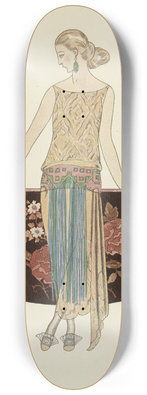 George Barbier - Rosalinde. ; Robe du soir, de Worth 8.25 inch art skate deck