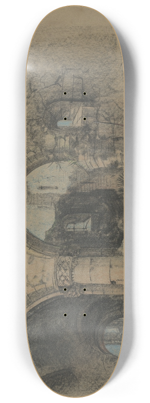 Henry Bright - A Ruined Castle 8.25 inch art skate deck