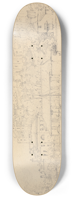 Henry Edridge - Windsor Castle from the Brocas 8.25 inch art skate deck