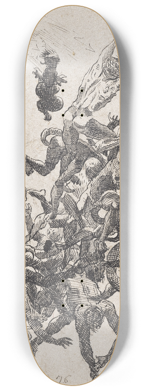 Henry Fuseli - Fall of hell from the damned 8.25 inch art skate deck