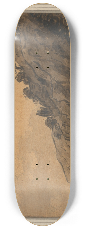 Alexander Cozens - Coastal Scene with Wooded Cliff 8.25 inch art skate deck