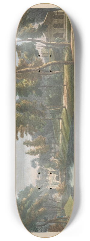 George Bickham the Elder - A View to the Grotto of the Serpentine River in the Alder Grove in the Gardens of Earl Temple at Stow, in Buckinghamshire 8.25 inch art skate deck George Bickham the Elder - A View to the Grotto of the Serpentine River in the Alder Grove in the Gardens of Earl Temple at Stow, in Buckinghamshire 8.25 inch art skate deck