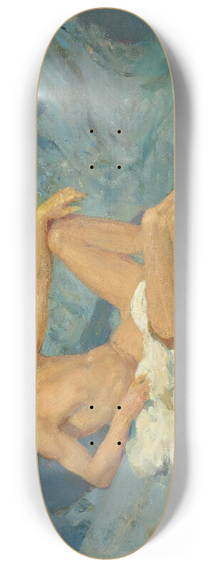 Henry Scott Tuke - A male nude reclining on rocks 8.25 inch art skate deck