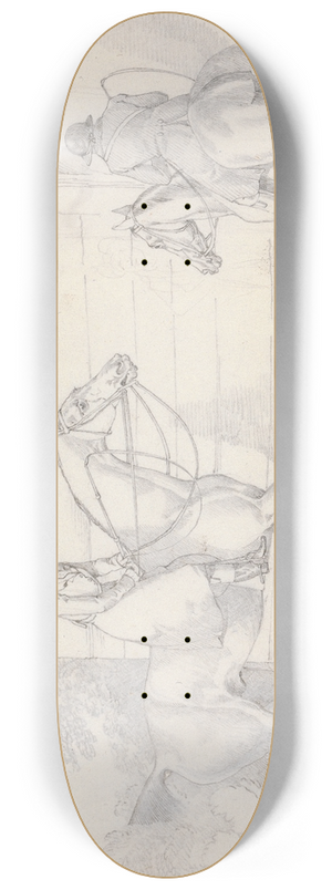 Henry Thomas Alken - Scraps, no. 22: Hunting, Unkennelling with Two Riders Watching 8.25 inch art skate deck