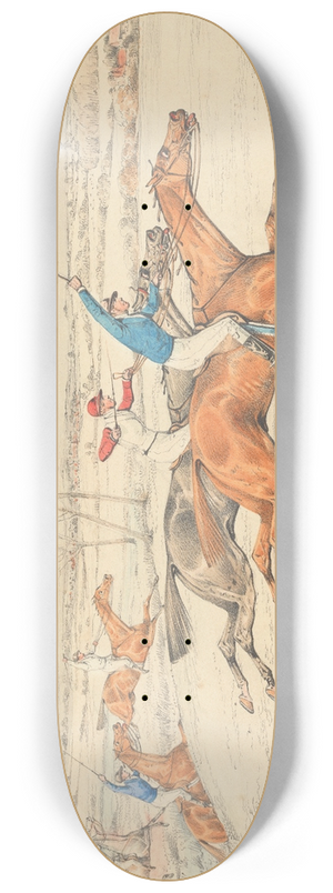 Henry Thomas Alken - Steeplechasing; Five Riders Galloping Right 8.25 inch art skate deck