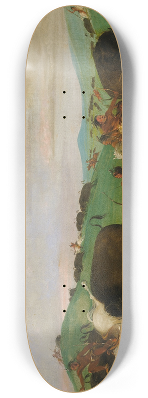 George Catlin - Buffalo Chase, Bulls Making Battle With Men And Horses 8.25 inch art skate deck George Catlin - Buffalo Chase, Bulls Making Battle With Men And Horses 8.25 inch art skate deck