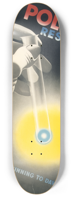 Herbert Bayer - Polio research a light is beginning to dawn 8.25 inch art skate deck