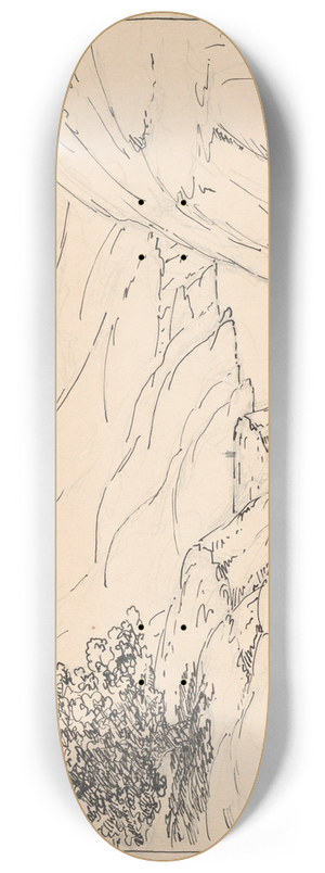 Herbert Crowley - A River Landscape with Steep Cliffs 8.25 inch art skate deck