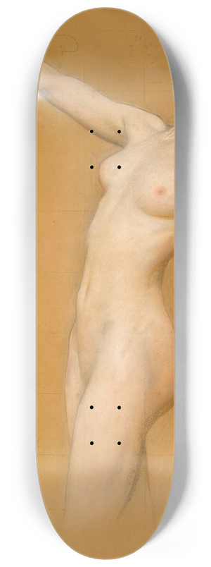 Herbert James Draper - Bacchante, study for the vintage morn 8.25 inch art skate deck