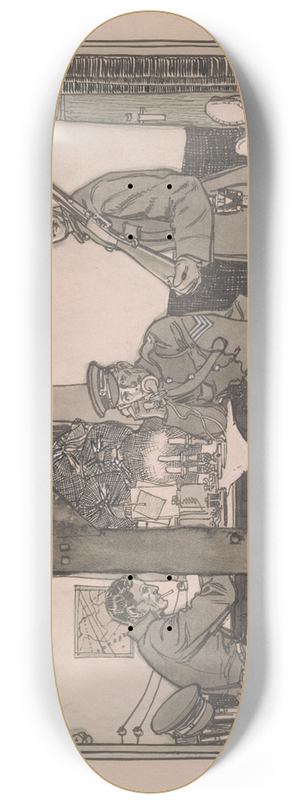 Herbert Paus - World War I soldiers 8.25 inch art skate deck