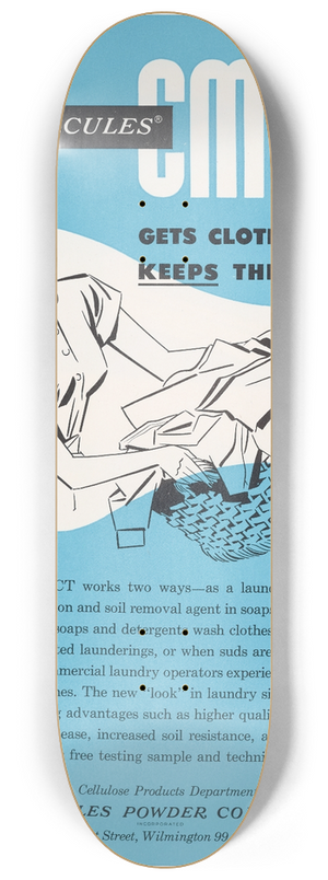 Hercules Incorporated - Hercules CMC-CT Gets Clothes Whiter, Keeps Them Whiter 8.25 inch art skate deck