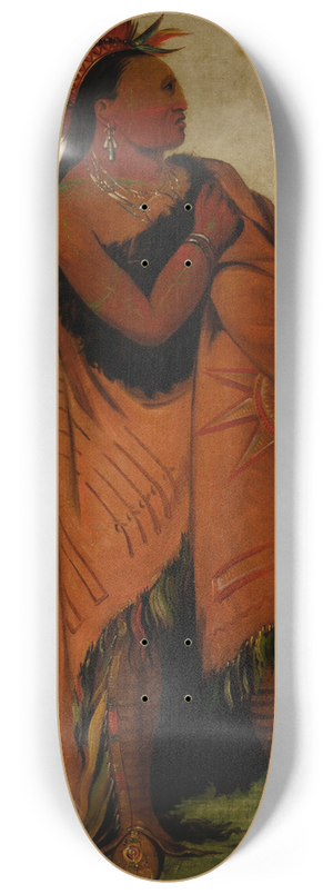 George Catlin - E-Hee-A-Duck-Ce-A, He Who Ties His Hair Before 8.25 inch art skate deck George Catlin - E-Hee-A-Duck-Ce-A, He Who Ties His Hair Before 8.25 inch art skate deck
