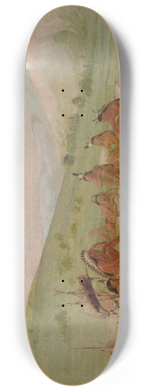 George Catlin - Foot War Party In Council, Mandan 8.25 inch art skate deck George Catlin - Foot War Party In Council, Mandan 8.25 inch art skate deck