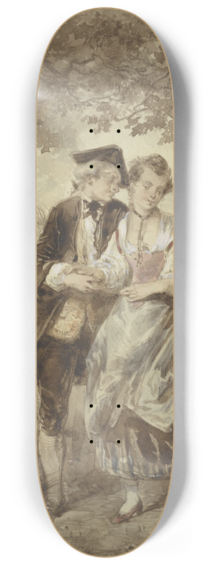 Herman Frederik Carel Ten Kate - Verliefd stel in het bos 8.25 inch art skate deck