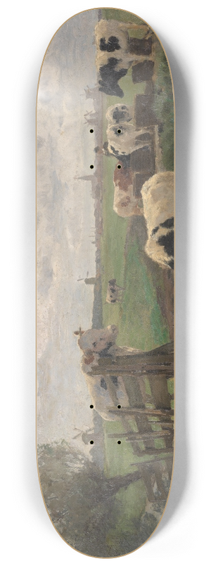Hermann Baisch - Rinder an der Trnke bei Overschie 8.25 inch art skate deck