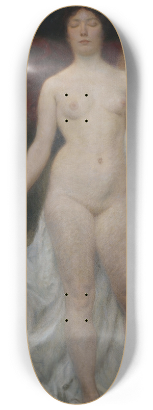 Hermann Behrens - Weiblicher Akt mit Tod als Vanitasallegorie 8.25 inch art skate deck