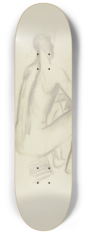 Hermann Blumenthal - Sitzender mnnlicher Akt 8.25 inch art skate deck