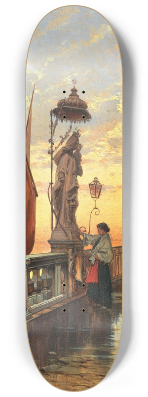 Hermann David Salomon Corrodi - Venice, a Prayer in Chioggia 8.25 inch art skate deck
