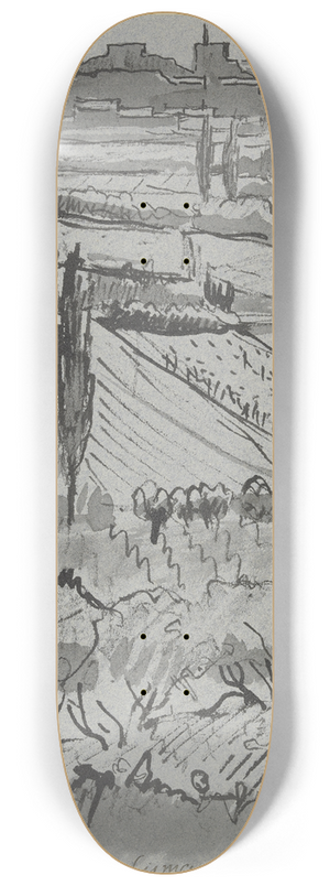 Hermann Lismann - Blick auf Fort St. Andr bei Villeneuve 8.25 inch art skate deck