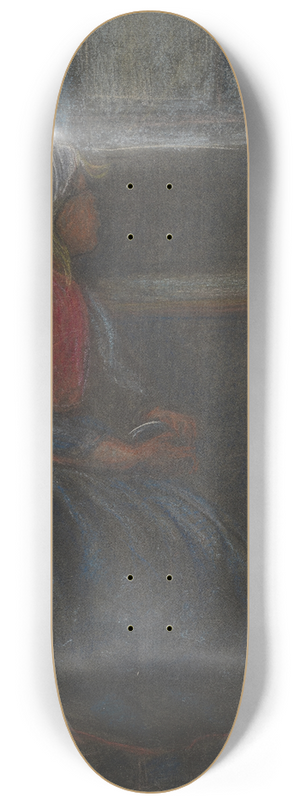Hermann Lismann - Mdchen im Profil nach rechts, aus dem Fenster blickend 8.25 inch art skate deck