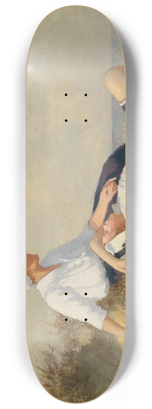 Hermann Seeger - Mutter und Tochter am Strand 8.25 inch art skate deck