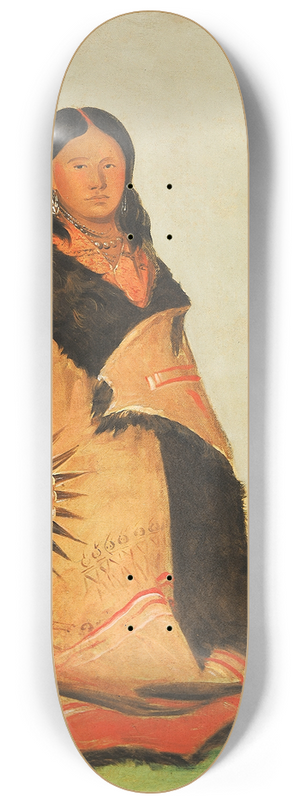 George Catlin - Mong-Shng-Sha, Bending Willow, Wife of Great Chief 8.25 inch art skate deck George Catlin - Mong-Shng-Sha, Bending Willow, Wife of Great Chief 8.25 inch art skate deck