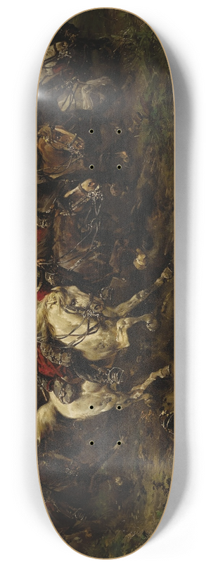 Hermanus Willem Koekkoek - A Cavalry Charge 8.25 inch art skate deck