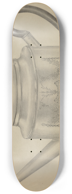 Hester Duany - Silver Teapot 8.25 inch art skate deck