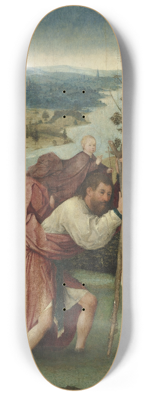 Hieronymus Bosch - Saint Christopher Carrying the Christ Child 8.25 inch art skate deck