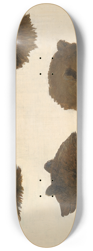 George Catlin - Portraits of Two Grizzly Bears, From Life 8.25 inch art skate deck
