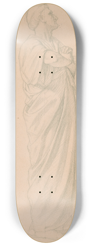 Hippolyte Flandrin - Standing Figure with Hands Clasped 8.25 inch art skate deck
